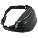 Rinonera Piel Negra Hombre
